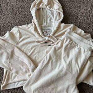 True Religion Off-White Hoodie and Joggers Set